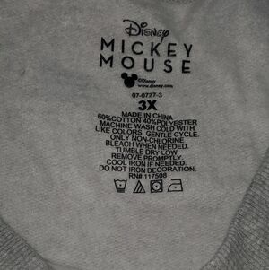 Disney Mickey Mouse Heather Gray Top